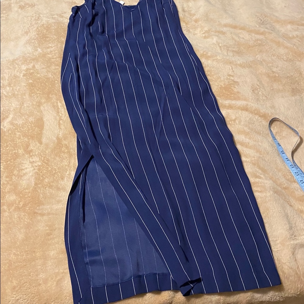 Bec & Bridge Blue Belted Dress With White Stripes Sz 6
